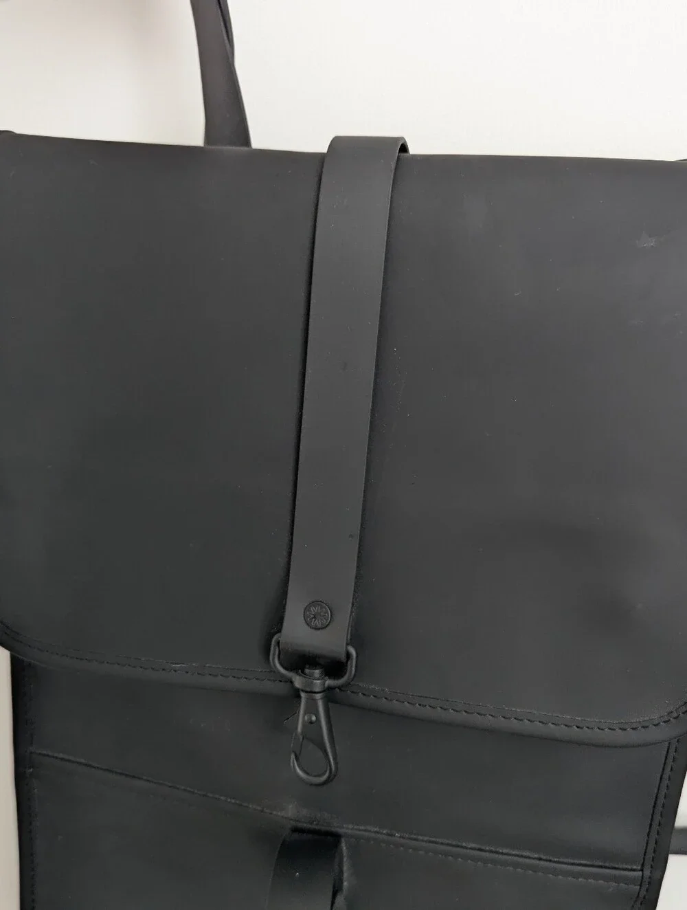 Rains Black Minimal Backpack New Without Tags